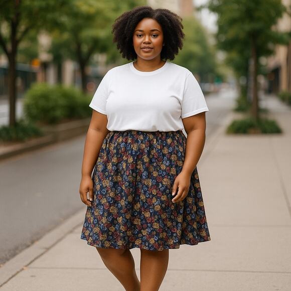 LuLaRoe Womens Skirt Size‎ 2XL 2X Colorful Madison Print Pockets NEW - Picture 1 of 8